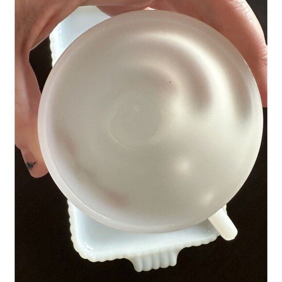 Vintage Anchor Hocking Fire King Milk Glass Fleurette Snack Plate and Cup Floral - Picture 5 of 9